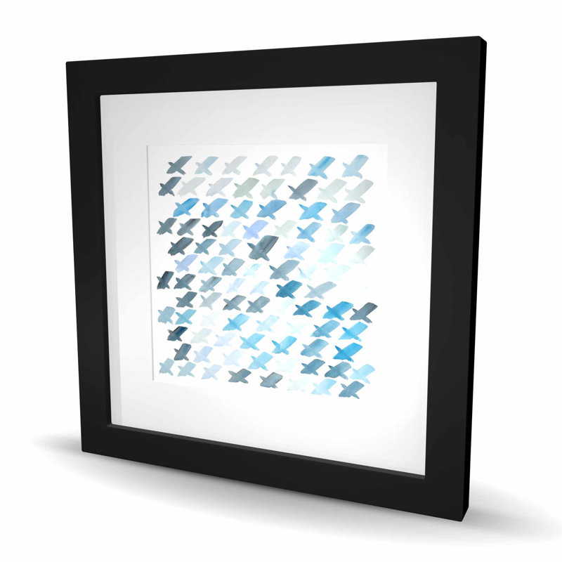 X Pattern - Framed Matted Print for Home Decor | Stylish Art, 16" H x 16" W