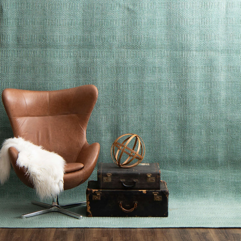 Wool Area Rug in Sea, Rectangle 6' x 9'