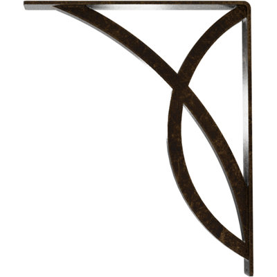 2"W x 12"D x 15"H Miller Wrought Iron Bracket, (Triple center brace), Antiqued Brass