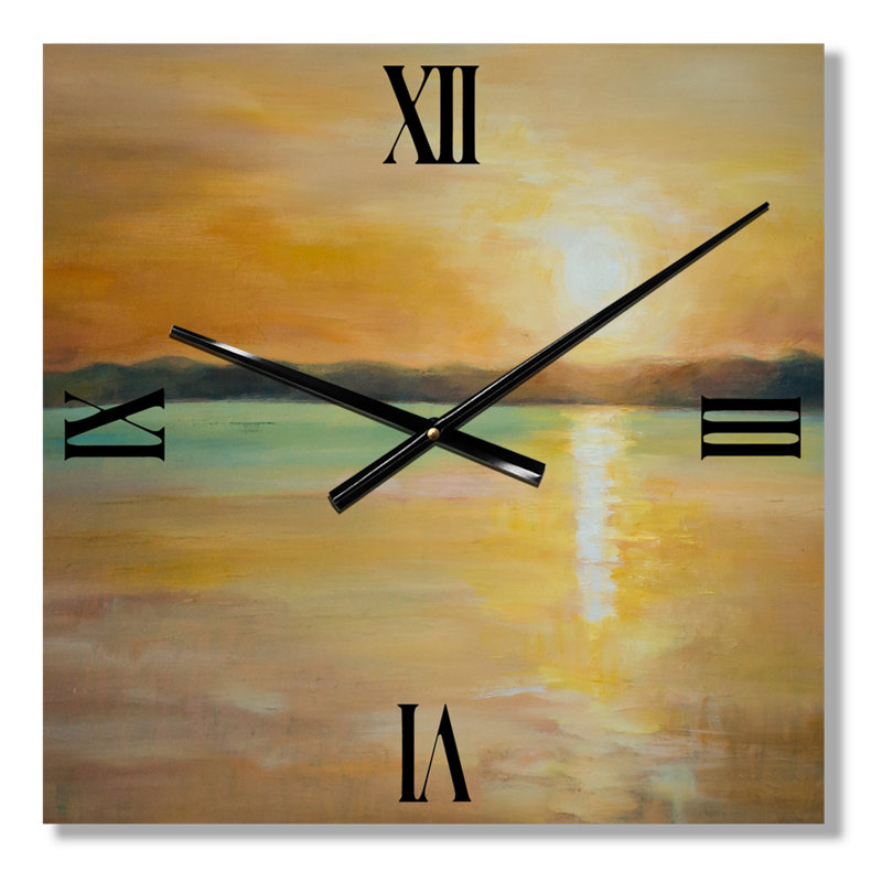 Horloge murale coucher de soleil à l'horizon, Grand