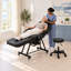 Ensemble de fauteuil inclinable réglable pour salon de tatouage, spa et soins du visage avec 2 plateaux - Noir-1425270869-1529925100