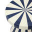 Table d'appoint rayée bleu marine et crème en oxyde de magnésium, table décorative pour l'intérieur et l'extérieur