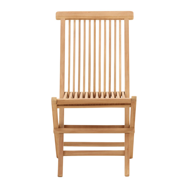 Ashdown Natural Finish Indoor-Outdoor Slatted Teak Folding Patio Chair