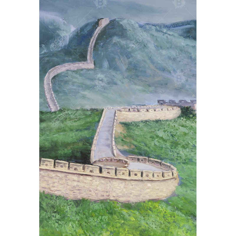 Grande muraille de Chine, toile | Art contemporain contemporain, H 36 po x l 24 po