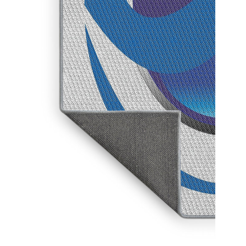 Tapis rose/bleu à motifs, Rectangle 2 pi x 3 pi