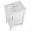 Meuble-lavabo de 20 po avec lavabo, armoire de salle de bain avec porte à fermeture douce, support de rangement et tablette ouverte-734441978