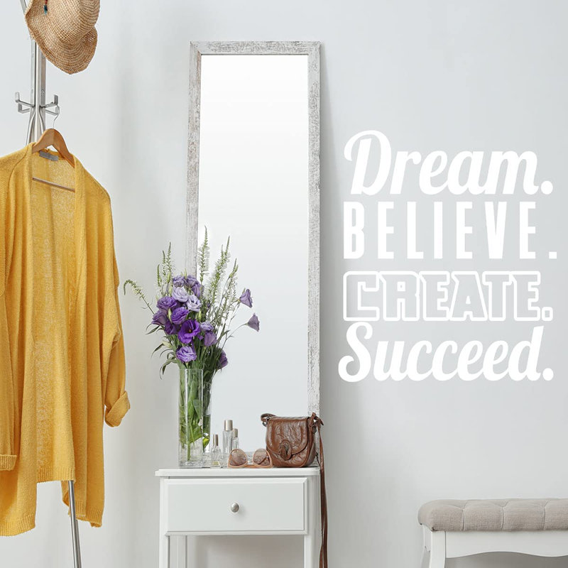 Adhésif décoratif chambre à coucher Quote, H 22 po x l 20 po, Blanc
