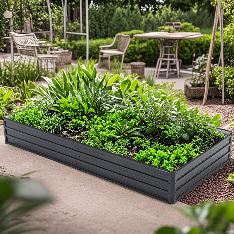 Raised Garden Beds Outdoor // 8×4×1 Ft Planter Raised Beds, 13.4" H x 94.3" W x 47.2" D