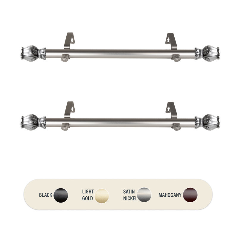 Tringle à rideaux simple Battista Regent, Nickel satiné