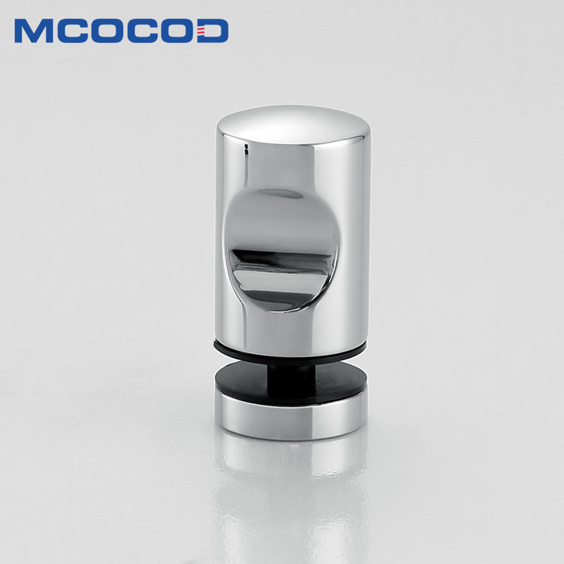 Poignée de porte de douche, poignée en acier inoxydable de 1 po (25 mm) pour verre de 1/4 po à 1/2 po d'épaisseur, Chrome