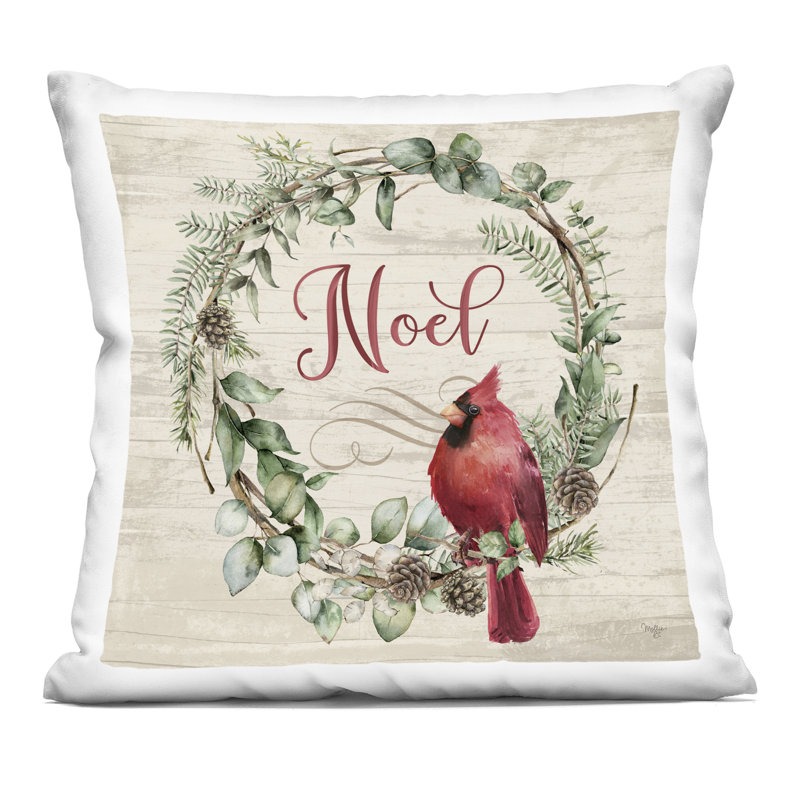 Coussin Festive, Rouge / Vert, Carré 18 po
