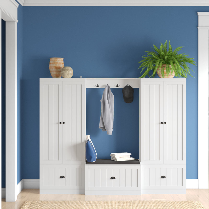 Padstow Hall Tree 86.7'' Wide with Bench and Shoe Storage