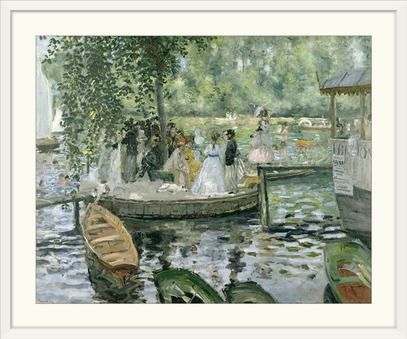 «La Grenouillere, 1869» par Pierre-Auguste Renoir, reproduction d'art, H 11 po x l 14 po x P 1,5 po, Toile