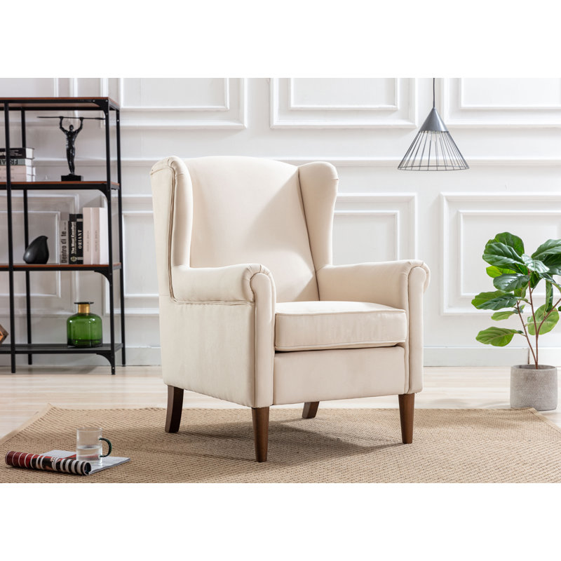 Jacy Wingback Chair, Beige
