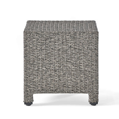 Cube Shape Rattan Accent Table