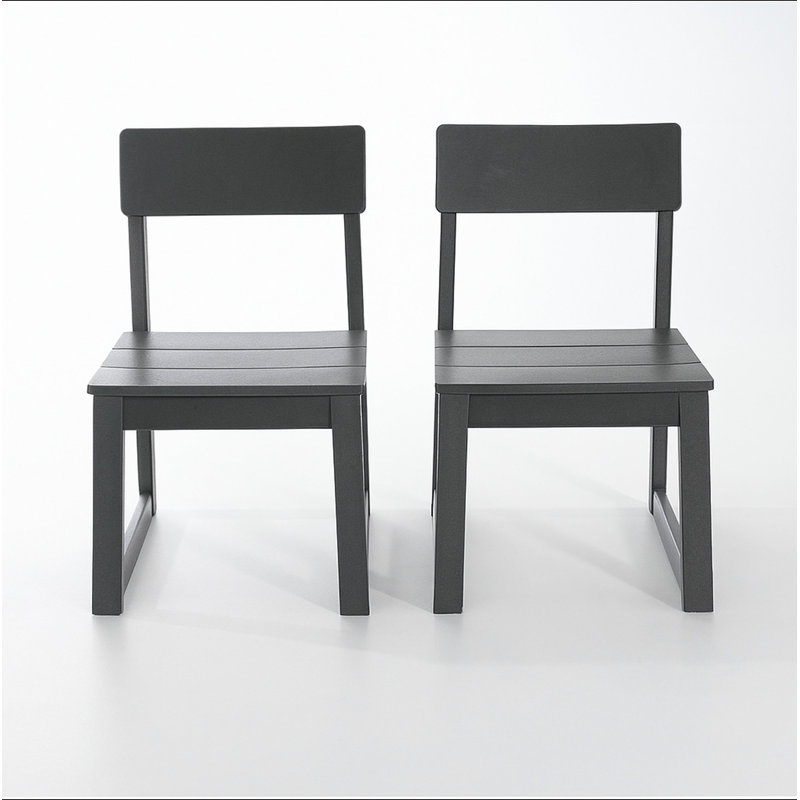 Ensemble de 2 chaises d'extérieur et de jardin en PEHD de style moderniste