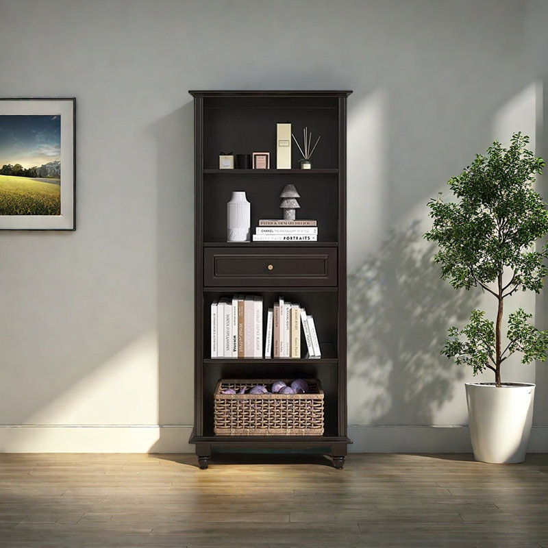 Petite bibliothèque de style américain, (4 tablettes) H 62,99 po x l 19,69 po x P 15,75 po