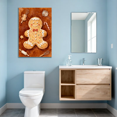 Christmas Gingerbread Man Cookie With Baking Tools