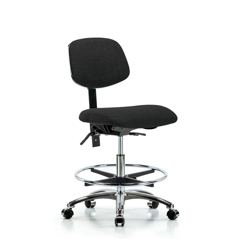 Fauteuil en tissu chromé - Siège inclinable FMBCH,, Non, Noir, Roulettes