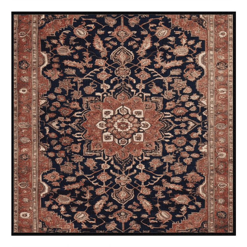 Tapis brun lavable à la machine, Carré 7 pi
