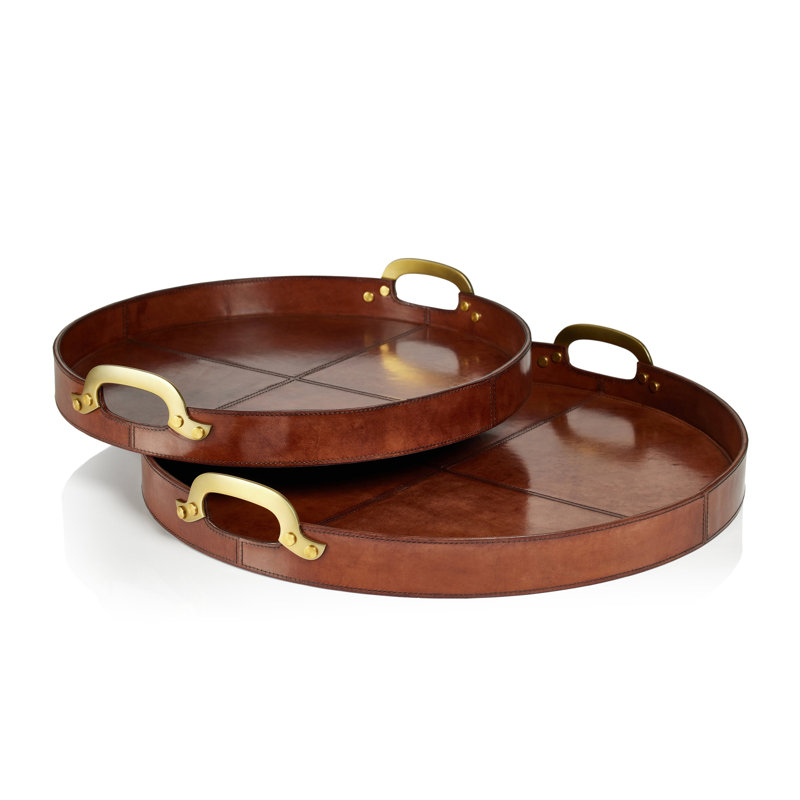 Zodax MDF/ Cardboard/ Leather/ Aluminum Tray, 3.5" H x 20" W x 20" L