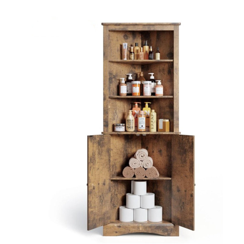 Armoire de rangement de coin autoportante 23,6 po x H 63 po, Rétro