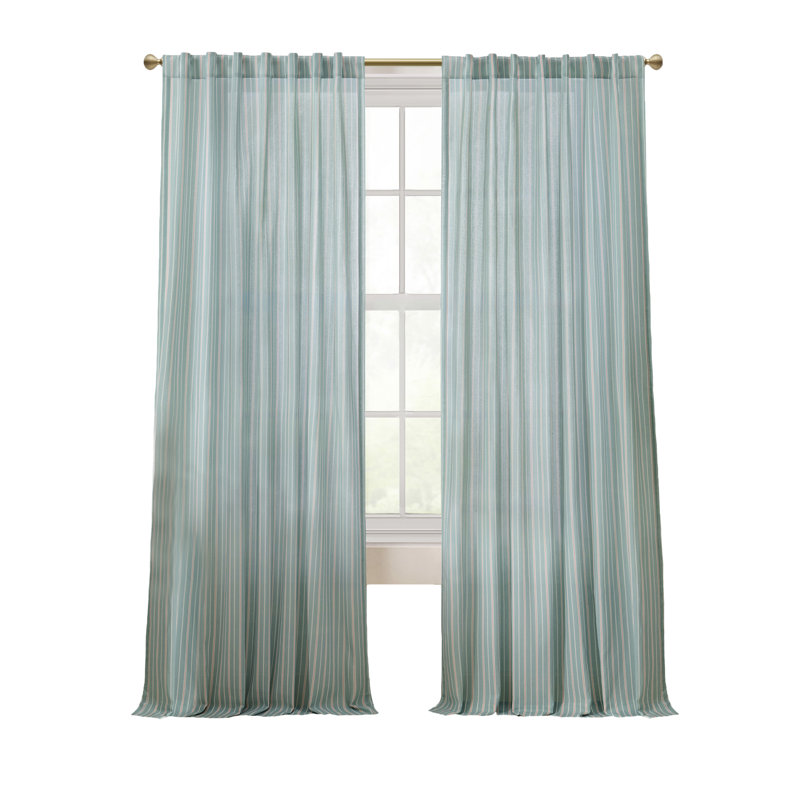 Ensemble de 2 panneaux de rideaux sarcelle à bande arrière 63 po Marina, L 50 po x L 63 po
