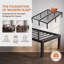 Structure de lit double en acier noir avec rangement sous le lit, sans sommier tapissier-1038563772