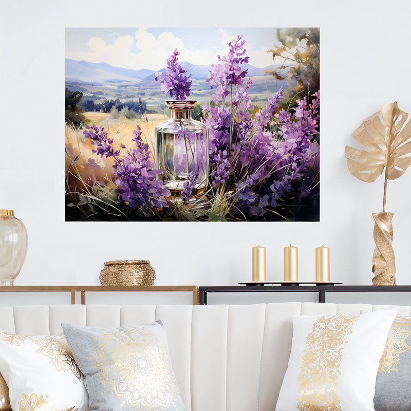 Lavande Fields Perfumes 2 - Parfums, art mural en métal MT135719, H 12 po x l 20 po x P 1 po