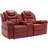 Home Theater Seating Manual Recliner Loveseat With Hide-Away Storage, Cup Holders And LED Light Strip For Living Room