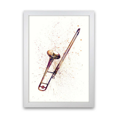 Trombone Watercolour by Michael Tompsett - Print