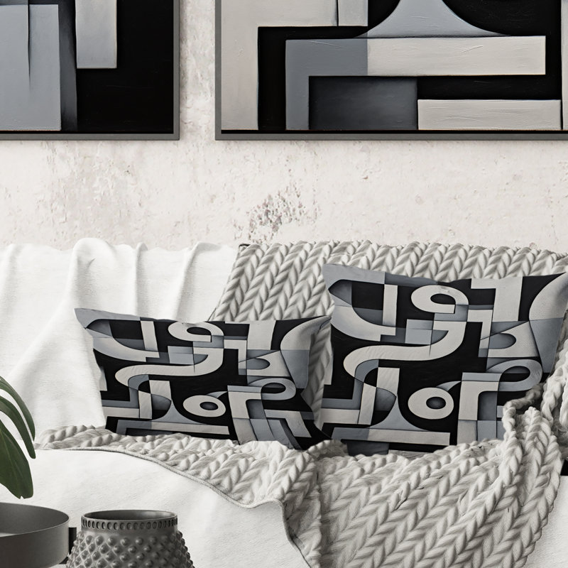 Garden Of Urban Groove Abstract Geometrics X - Coussin décoratif à imprimé géométrique abstrait