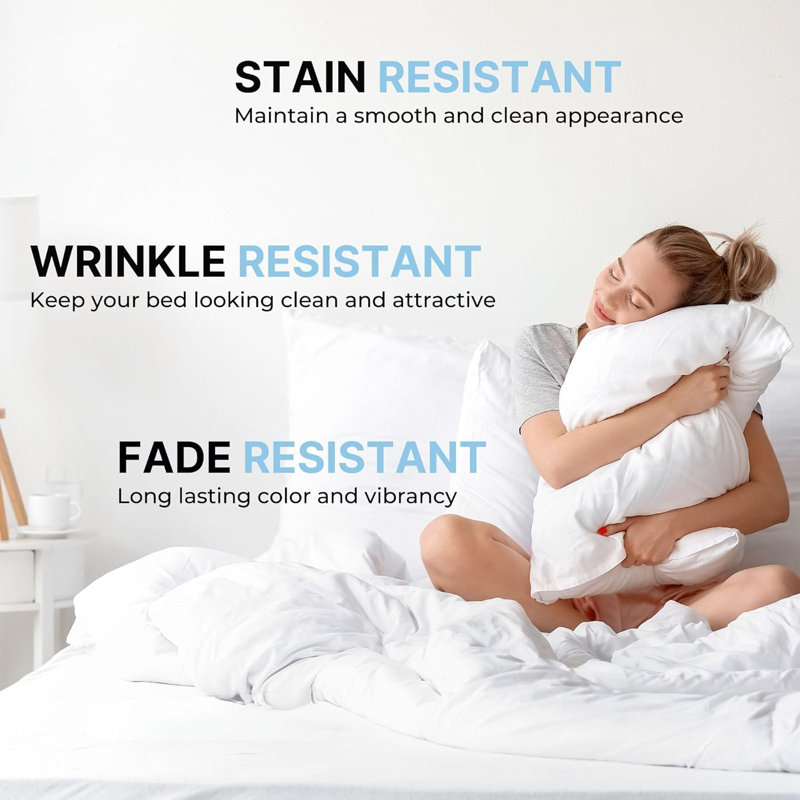 Brown Hypoallergenic Embroidered Microfiber Queen Pillowcase Set