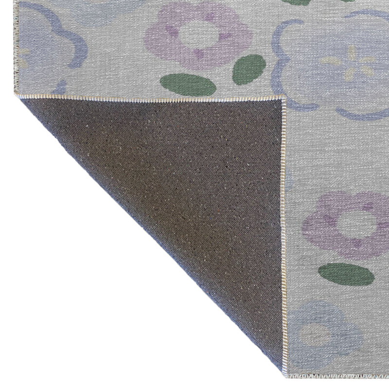 Tapis décoratif moderne à motif floral rose, Rectangle 4 pi 7,12 po x 6 pi 6,74 po