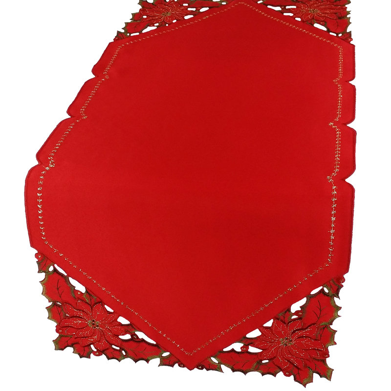 Sallee Embroidered Cutwork Holiday Table Runner, 36" L x 16" W