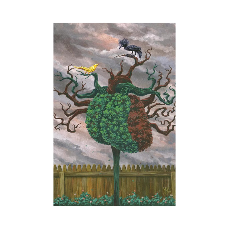 Song Bird And Crow by Martin Hsu - Print on Canvas, Wrapped Canvas, 20.32 cm H x 30.48 cm W