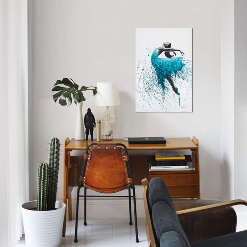 «Kingfisseur Woman», art textuel sur toile, H 18 po x l 12 po x P 1,5 po, Toile tendue, Pas de tapis