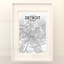 « détroit city map », reproduction d’impression sur affiche en tons-22633078