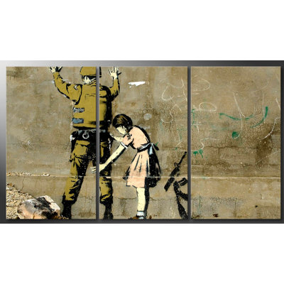 Banksy - 3 Piece Wrapped Canvas Print