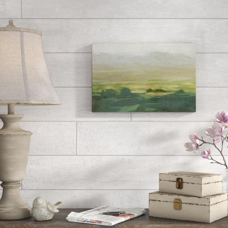«Misty Valley I» par Ethan Harper, reproduction d'art sur toile tendue, H 12 po x l 18 po