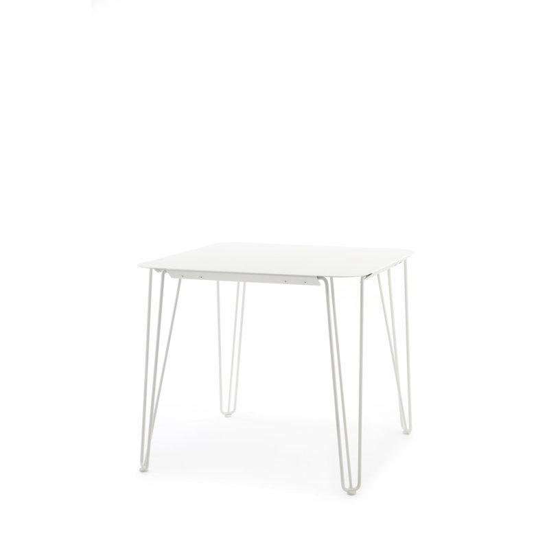 Frakston Square Metal Outdoor Bistro Table , 85cm cm W 85cm cm D, White