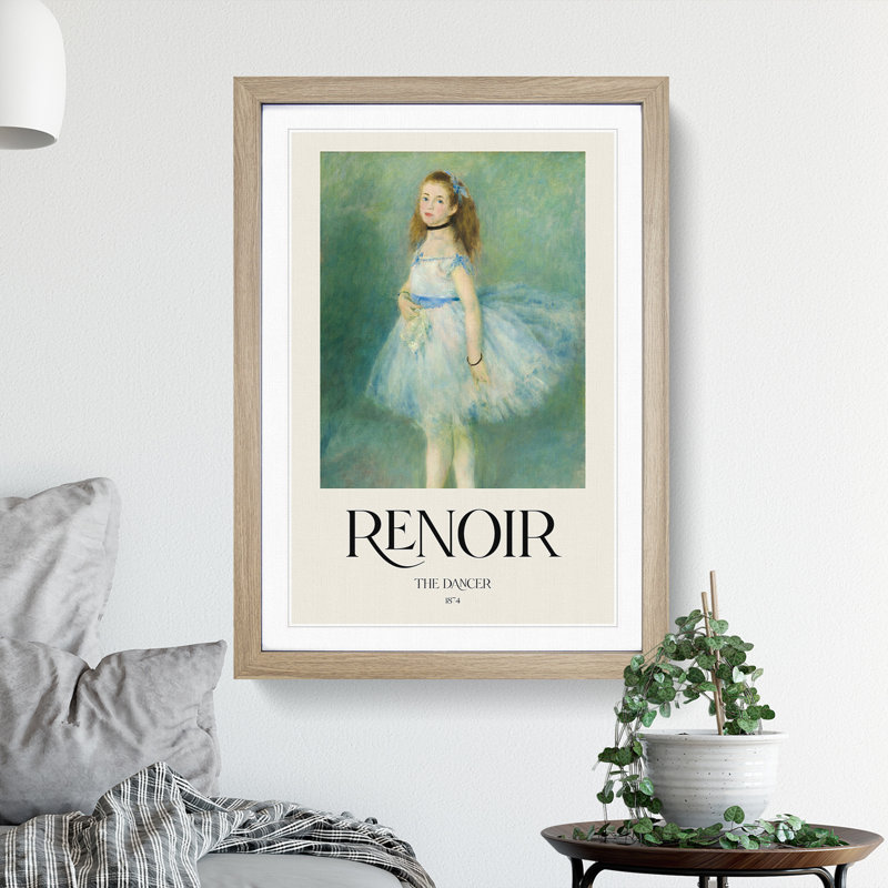 The Dancer by Pierre-Auguste Renoir - Picture Frame Painting, 36cm H x 27cm W x 2cm D, Oak Framed