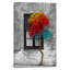 Tree In Front Of Window Rainbow Pop Colour Pop - Print on Canvas-42161892-101336120