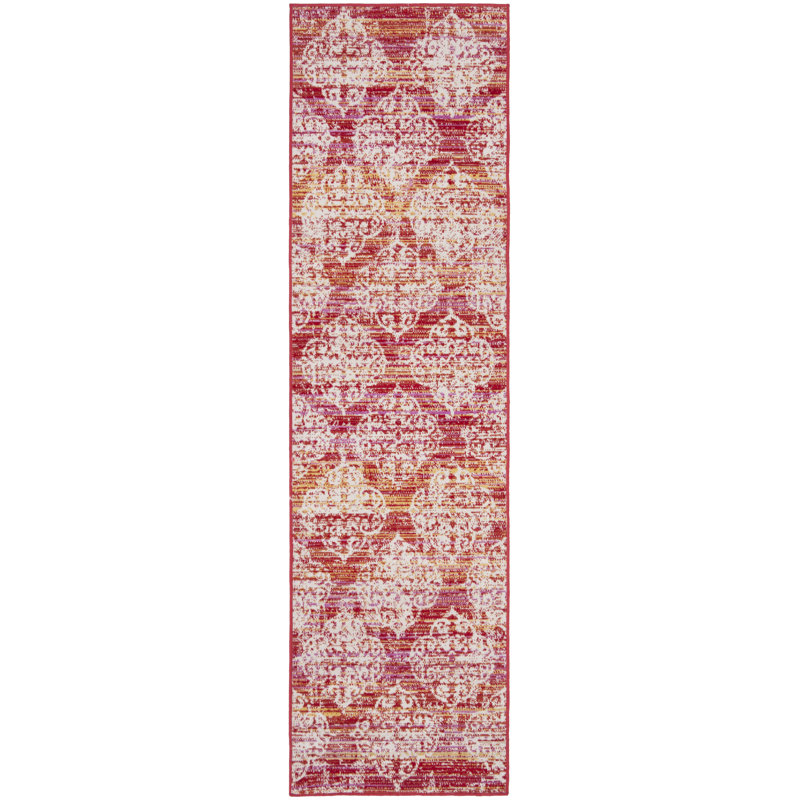 Xavier Block Print Hand Woven Area Rug, Runner 69 x 244 cm