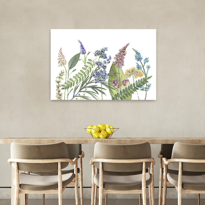 Art floral contemporain fleurs sauvages, H 36 po x l 24 po