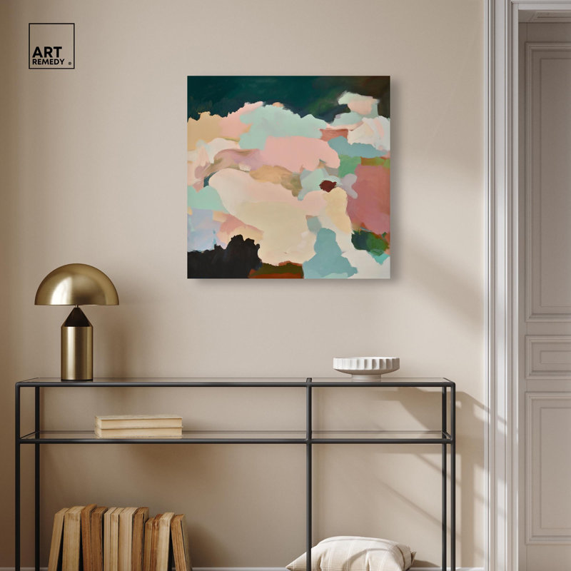 «Brushed Beauty I», art mural vert sur toile par Art Remedy, H 24 po x l 24 po, Toile tendue
