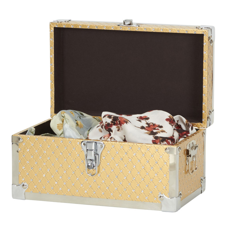 Gilded Wood Metal Keepsake Trunk Bling