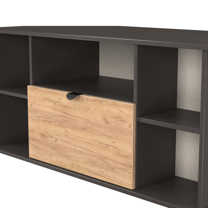 Sunehri Corner TV Unit, Oak/Brown, 51cm H x 110cm L x 52cm W