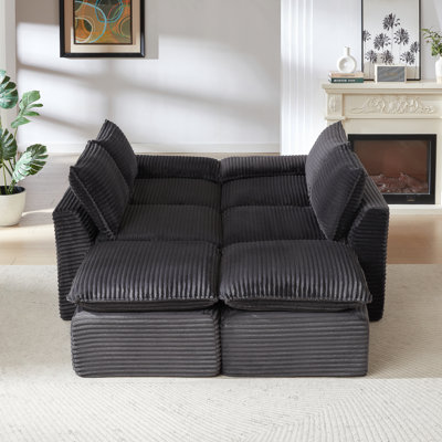 Le canapé moderne en nuage de velours côtelé, qui peut être librement combiné et offre une expérience d'assise confortable, convient aux meubles de salon modernes dans les maisons, les appartements et les bureaux