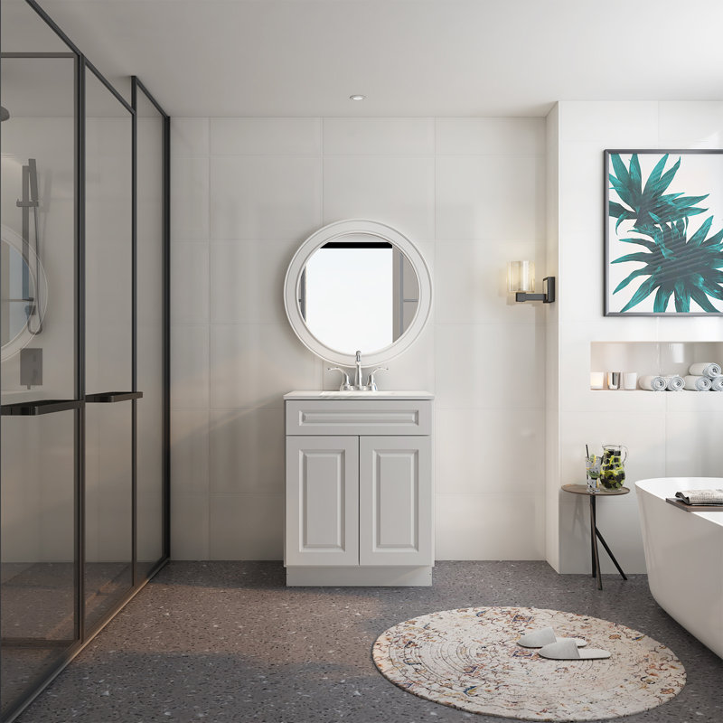 Base de meuble-lavabo simple 27 po seulement, Style traditionnel colombe